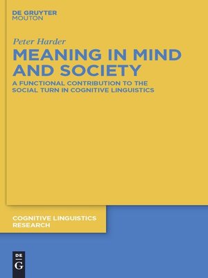 cover image of Meaning in Mind and Society